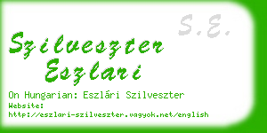 szilveszter eszlari business card